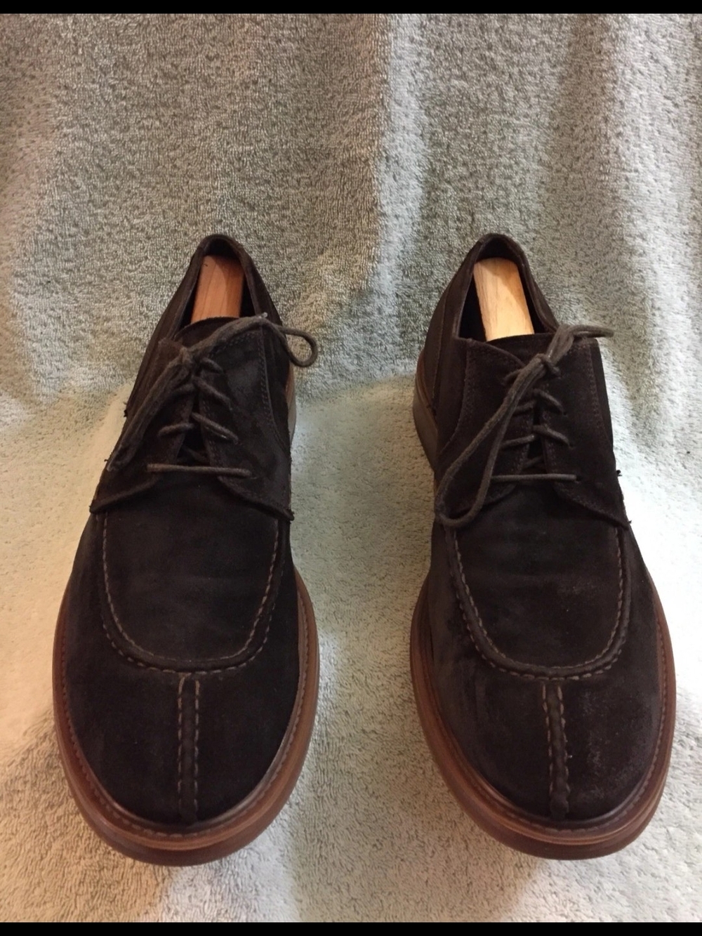 Chocolate Antonio Maurizi Classic Suede Split Toe Derbies